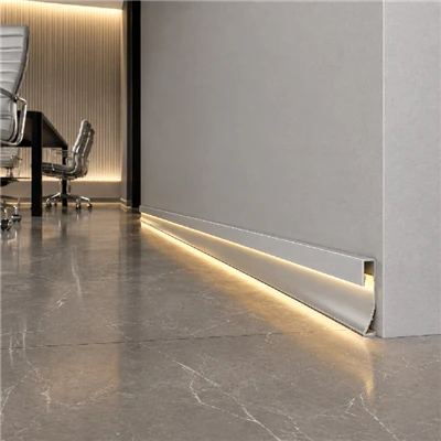 Plinthe en aluminium menée